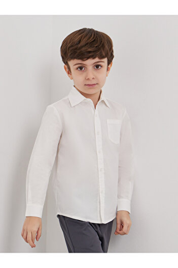 Styli Boys Off White Long Sleeves Shirt with Pocket