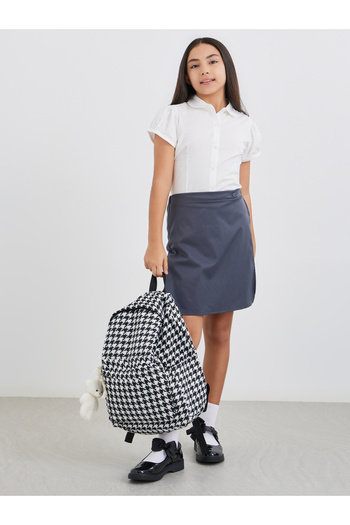 Styli Girls Off White Cotton Puff Sleeves Shirt