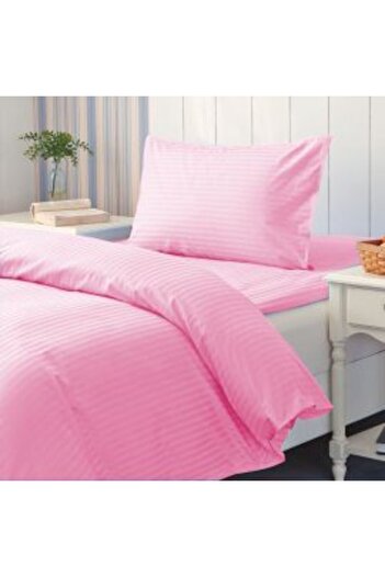 HomePuls Bed Linen Set with Elastic Sheet Damask Polycotton Stripes 1 cm, Mattress 80 x 200 cm, Duvet Cover 1