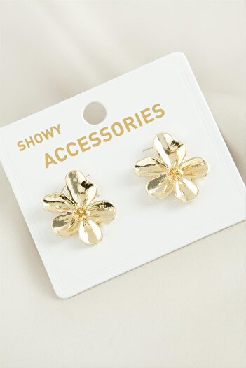 ZERO LAND Hn-Shop Orchid Trend Metal Earrings-Silver Color