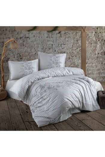 Ralex Double Bed Linen 100% Cotton Ranforce 4 Extra Large Pieces, Bedsheet 240 x 260 cm, Duvet 200 x 220 c