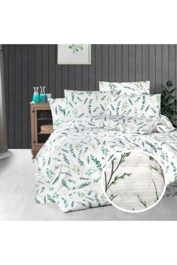 Ralex Double Bed Linen Creponată 100% Cotton, Sheet 200 x 230 cm, Duvet 180 x 215 cm, 2 Pillowcases 50 x