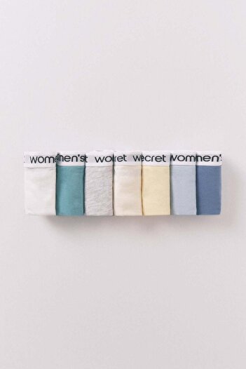 Women'secret Pack of 7 classic white logo panties