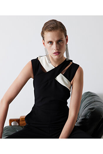 İpekyol Black Woven Salopet