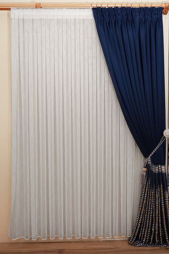 Ta-Ha Perde ve Halı 1-2 Sparse Pile Ece Model Tulle Curtain, Off-White Ironing-Free Tulle Curtain