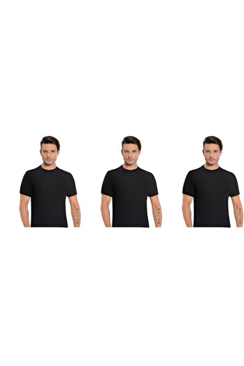 İki Yıldız Ανδρικό μπλουζάκι με κοντό μανίκι Modal Crew Neck 3 Pack 3042
