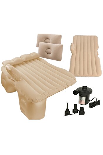 SERSIMO Inflatable car mattress, 130x80 cm – car bed, with 2 pillows, pump and accessories