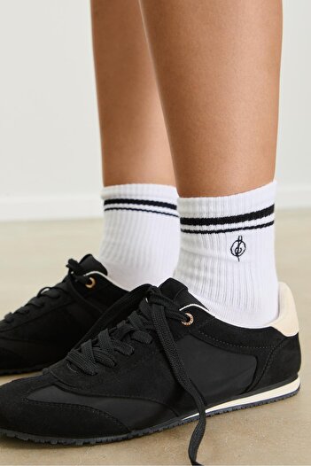 Stradivarius 2-pack of striped and embroidered socks