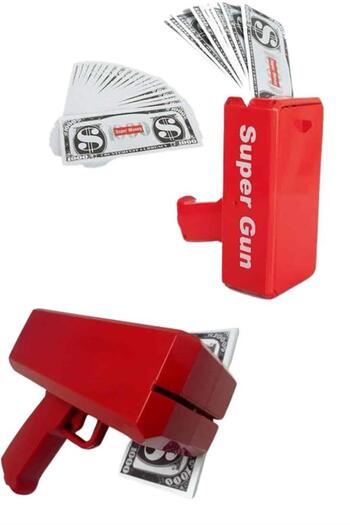 ZERO LAND Hn-Shop Money Blaster Gun Red Money Throwing Toy Party Entertainment