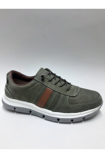VELOCE Genuine Leather Nubuck Khaki Color Light Comfortable Laceless Daily Summer Men's Shoes