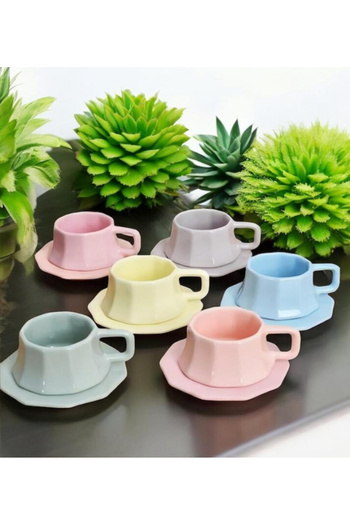 TAMER YİĞİT Special Design Corner Cup Set for 6 People