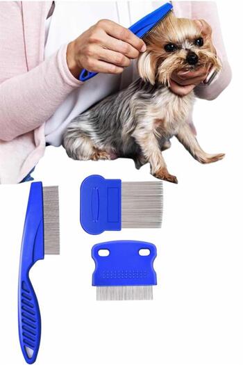 ZERO LAND Hn-Shop Pet Flea Comb Set Set of 4 with Stainless Steel Blades