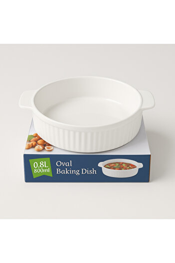 TSUMAB Oval Ceramic Baking Dish – 800ml Capacity
