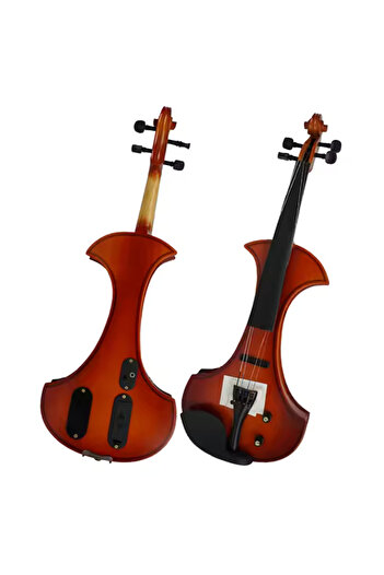 MegArya Electric Violin 4/4 Full Size Silent Violin Set - Color: Mahogany