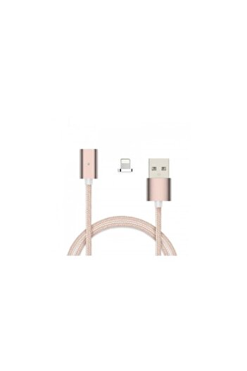 SOHO Cablu de încărcare magnetic Lightning, 1m, textil, auriu roz
