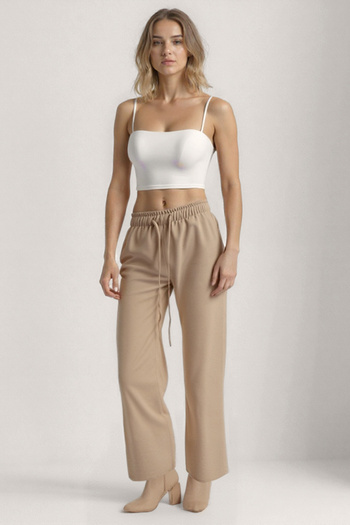 Vitrin Wide Leg Trousers with Elastic Waist