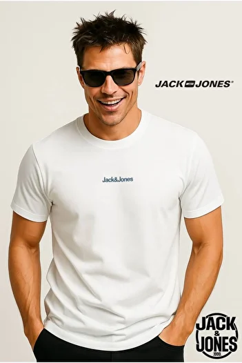Jack & Jones J&J Jjmine Men's Logo Back Printed T-Shirt White A0000