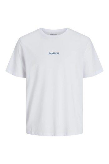 Jack & Jones J&J JJMINE Ανδρικό μπλουζάκι με λογότυπο με στάμπα στην πλάτη Λευκό A1111
