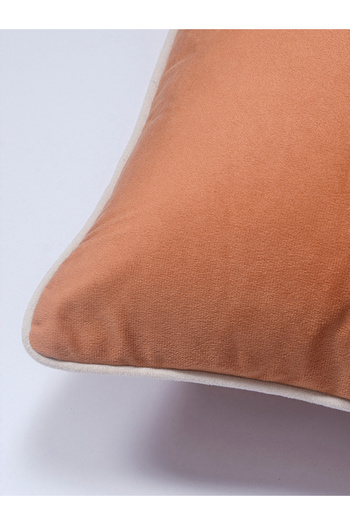 Sanskrutihomes By Styli Peach Velvet Plain Cushion Cover