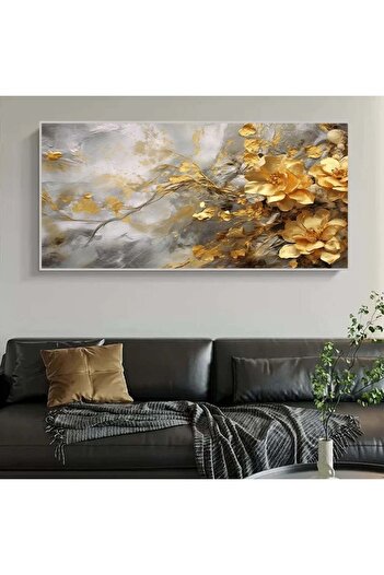 4gdran Modern canvas painting with a fine art design and a hollow silver frame
