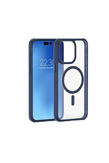 Force iPhone 15 Pro Air Frost MagSafe Case Navy Blue FCAIRFRMAGIP15PMBM