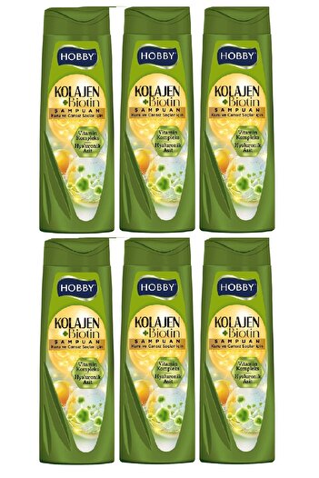 Hobby Shampoo Keratin Caffeine Dry and Lifeless Hair Hyaluronic Acid 480 ml X 6 Pcs