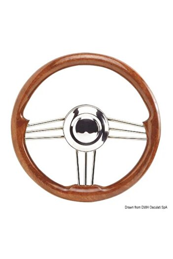 OSCULATI Volan SS 350 mm, Cream Color, Leather Effect (Polyurethane), Adjustable Universal Hub, Diam