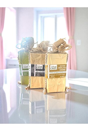 Tpm 1St Quality Pure Natural Handmade Aloevera, Rice and Donkey Milk Classic Pouch Hair and Body Soap 3 Pack