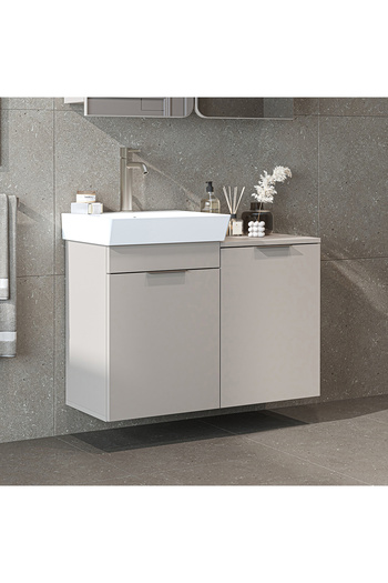 ROOMART Dubai Kapaklı ve Sepetli 92.2 cm Mdflam Banyo Dolabı, Lavabolu Banyo Alt Dolabı