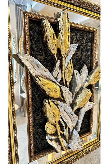 Gezelge Home & Art LALE BUKETİ RÖLYEF TABLO - 80X60