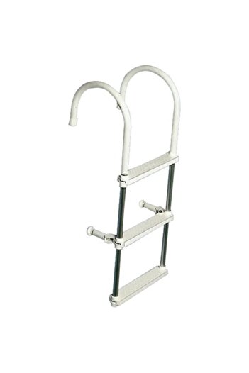 OSCULATI Professional Ladder in Anodized Aluminum, 4 Steps, 175 mm Arm Diameter