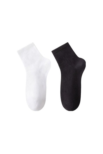 PremierPeds Set 2 pairs men's socks PremierPeds, mid-calf, cotton, sizes 38-46, white/black