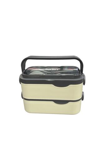 Noki Stainless Steel Nutrition Food Container Double Layer Rectangular 1350 ml