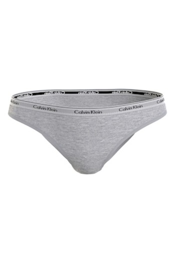 Calvin Klein Women's Briefs with Logo Waistband, Gray Melange, Size L