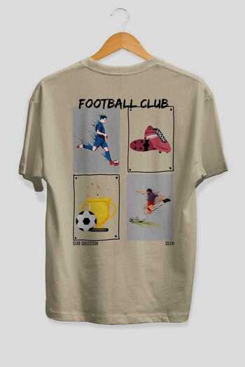 Ankhises Football Club Back Printed Oversize T-shirt Ανδρικό Γυναικείο 100% βαμβακερό μπλουζάκι με λαιμόκοψη