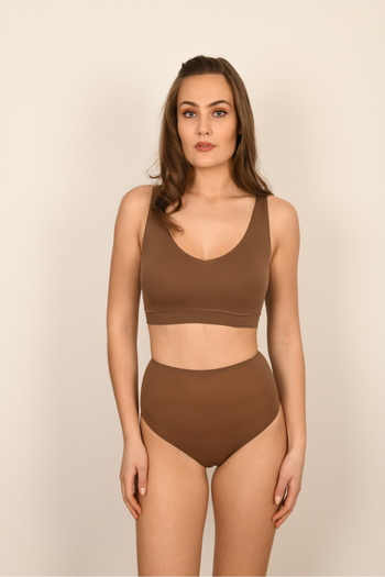 BICCA Casey Series High Waist Comfort Model Comfortable Brief Panties Brown