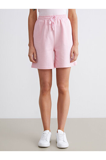 LC Waikiki Pink Women's Shorts with Elastic Waist