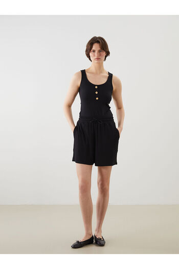 LC Waikiki Black Elastic Waist Women's Shorts
