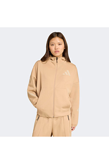 adidas Z.N.E. Full Zip Women's Brown Tracksuit Top