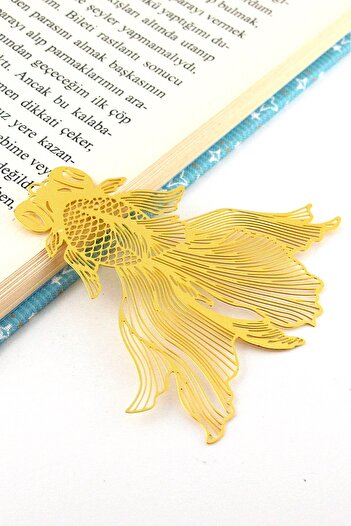 Solfera Goldfish Luck Fish Bookmark Metal Bookmark Bookmark with Chain Ay058