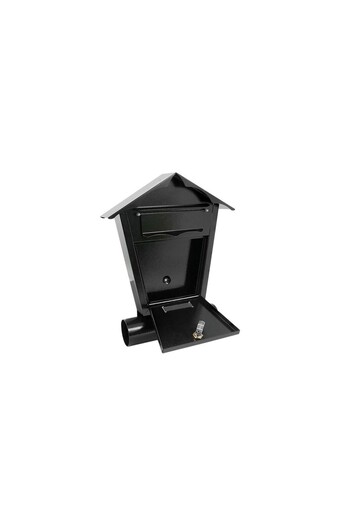 JollyMag Mailbox, with space for newspaper, black, B6 format, 29.5x7.5x37.5 cm, Damech