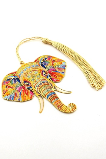 Solfera Colorful Elephant Luck Talisman Bookmark Metal Bookmark Tassel Bookmark Ay068
