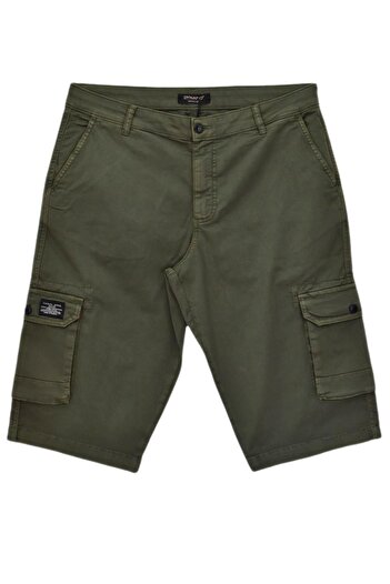 DYNAMO Men's Cargo Pocket Canvas Capri Shorts Bgl-St04736