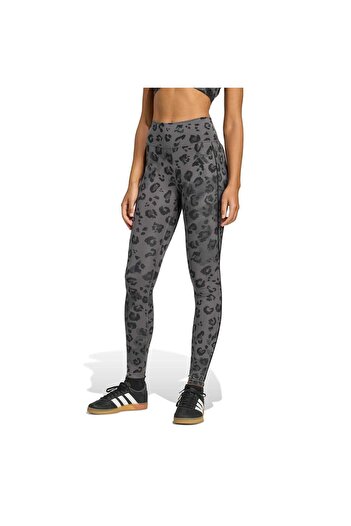 adidas Women's Gray Opt Ess 1/1 Aop Leggings Jn2650