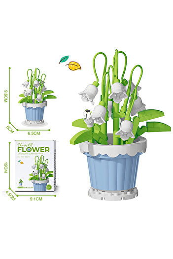 Choice7 No box 7221 Creative Building Block Bouquet, Eternal Flower Plant Potted Gift, Rose Sunflower Potted