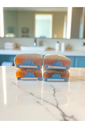 Tpm Natural Handmade Goat Milk Honey Pumpkin Fiber Soap 140 Gram Set of 4