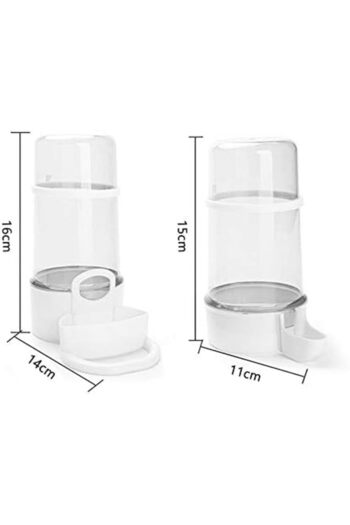 CHT 2 Pack Automatic Bird Feeder Bird Water Bottle Drinker Clear Food Seed Dispenser Container Set Hangi