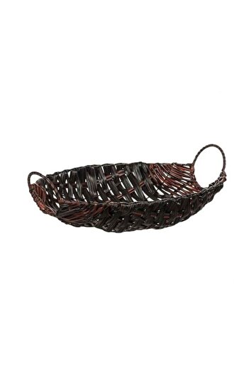 OEM Cos Decorativ de Bucatarie Impletit Oval Maro cu Manere