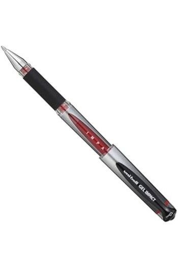 UNİ-BALL Signo Impact Gel Pens with Rubber Grip, Black/Blue/Red Gel Super Ink 12 Stück