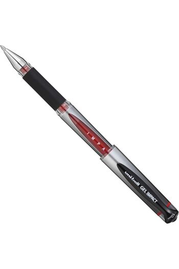 UNİ-BALL Signo Impact Gel Pens with Rubber Grip, Black/Blue/Red Gel Super Ink 12 Stück